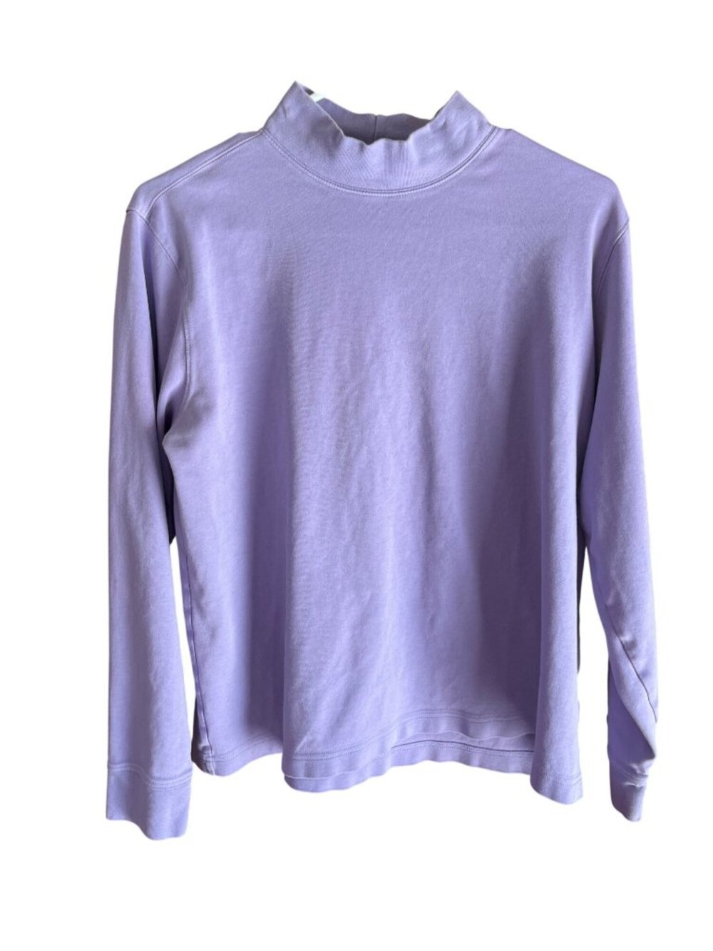 Lands End Lavender Mock Neck Long Sleeve Cotton Blend Top Womens Large 6x